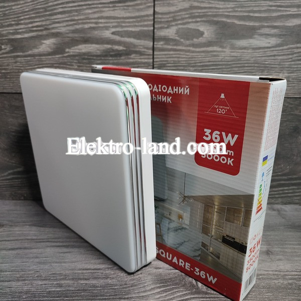 Светильник на потолок  квадрат LED AVT-SQUARE SILVER Pure White  36W 5000K (Белый)